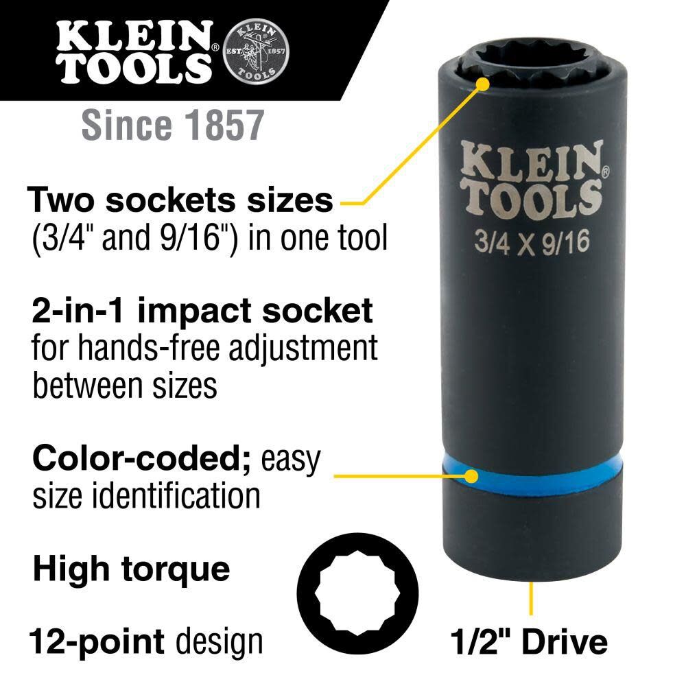 Klein Tools 2-in-1 Impact Socket 12-Point 66001 from Klein Tools