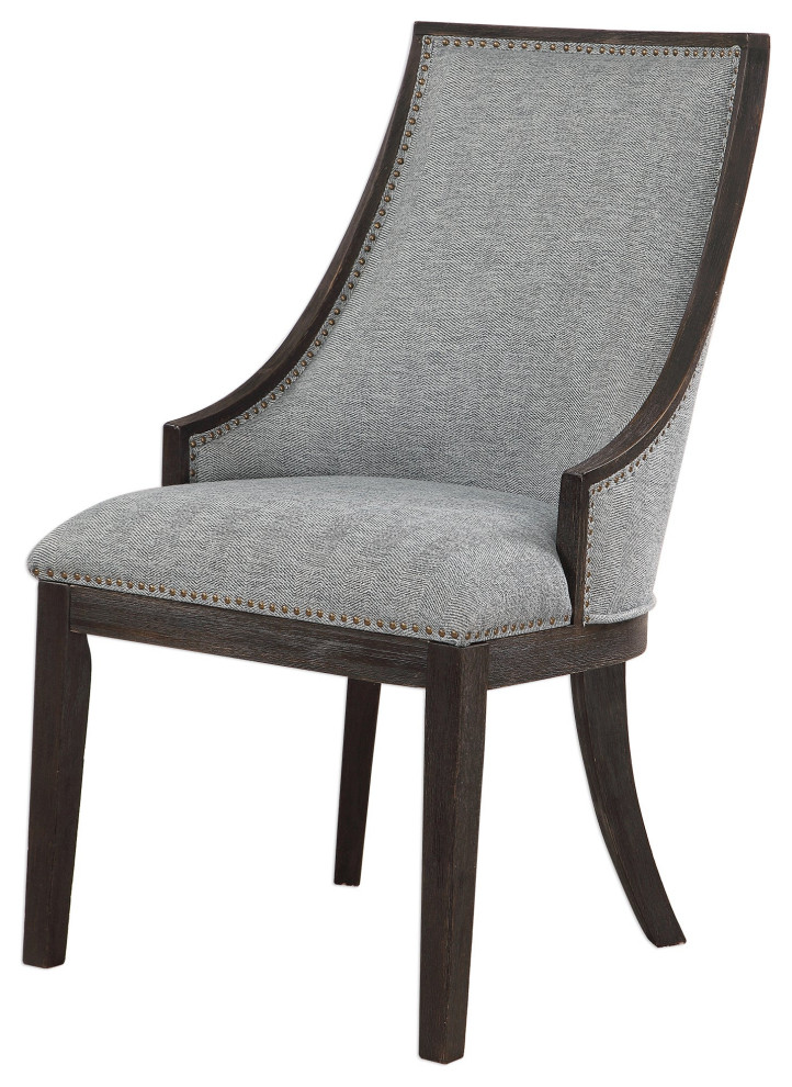 Uttermost Janis Ebony Accent Chair   Transitional   Armchairs And Accent Chairs   by Hudson Home Decor  Houzz