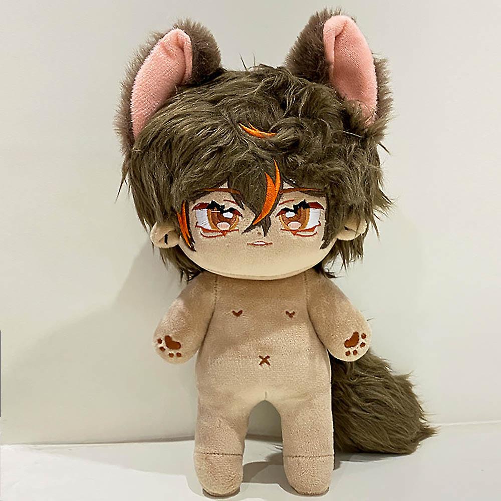 20cm Plush Doll Rabbit Ears Boy Naked Stuffed Body Wearable Clothing