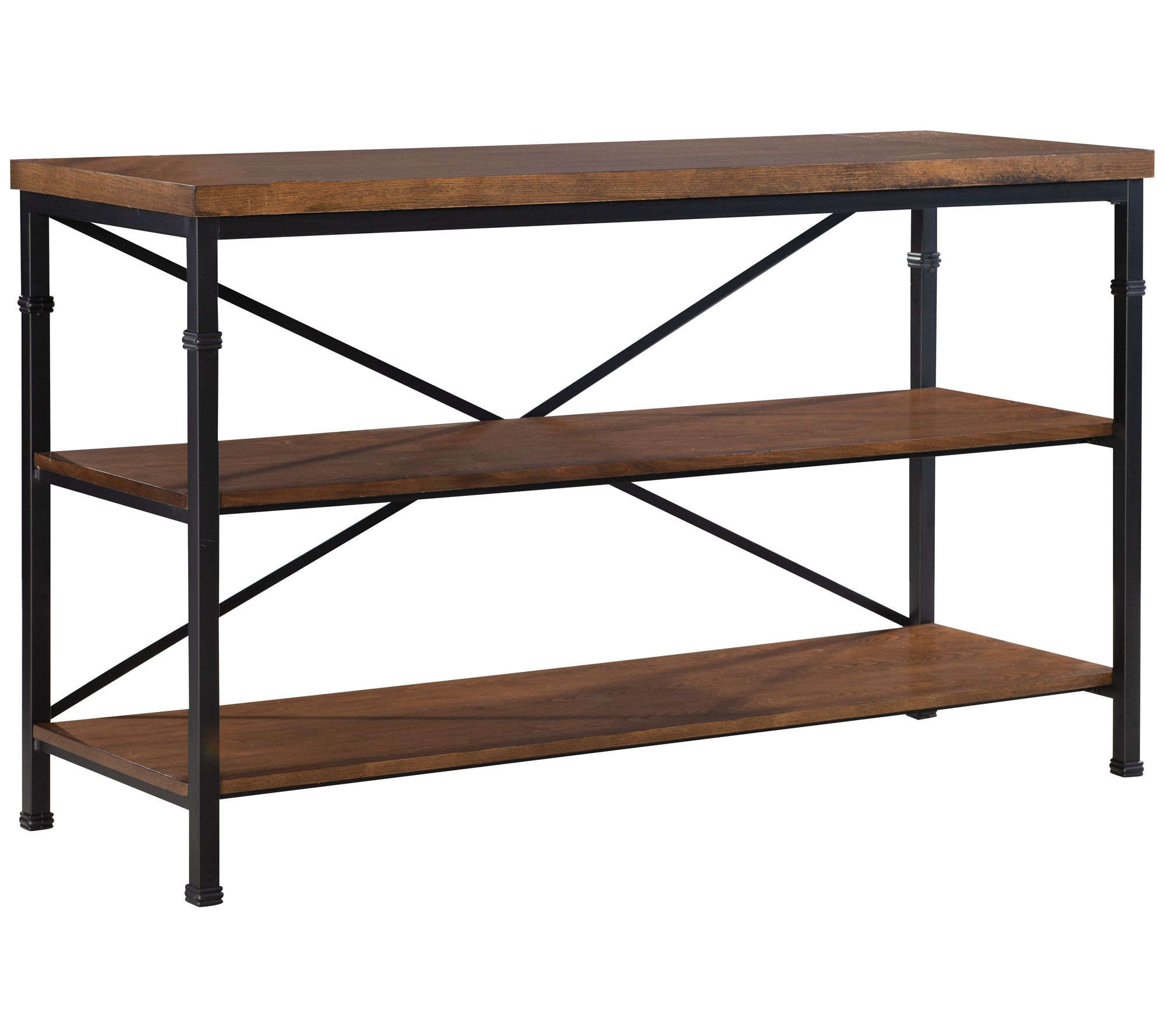 Linon Home Industrial Style Avery TV Stand W 2torage Shelves