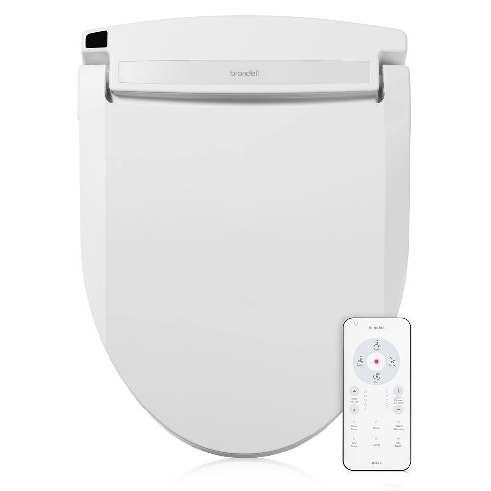 Brondell Swash Select EM617 Electric Bidet Seat for Round Toilets in White with Warm Air Dryer EM617-RW