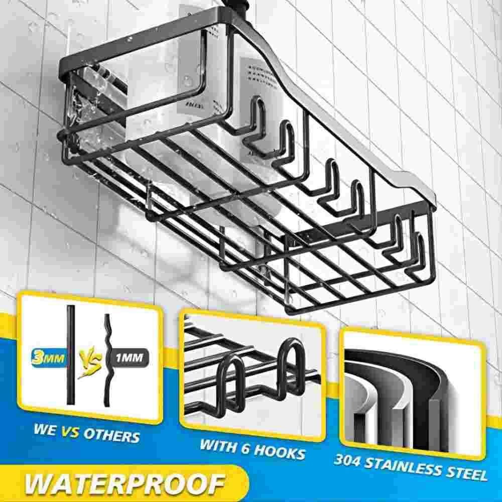 Dyiom Shower Caddy Shower Shelves [5-Pack] Adhesive Shower Organizer No Drilling Large Capacity B09NRNVMZ4