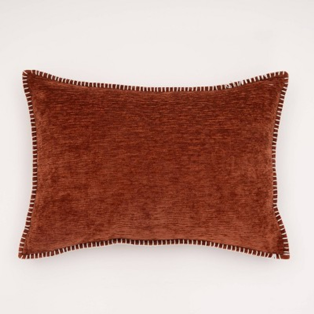 14x20 Oversize Junoesque Chenille Whipstitch Lumbar Throw Pillow Brown - Evergrace