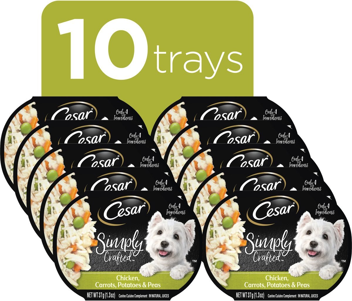 Cesar Simply Crafted Chicken， Carrots， Potatoes and Peas Limited-Ingredient Wet Dog Food Topper