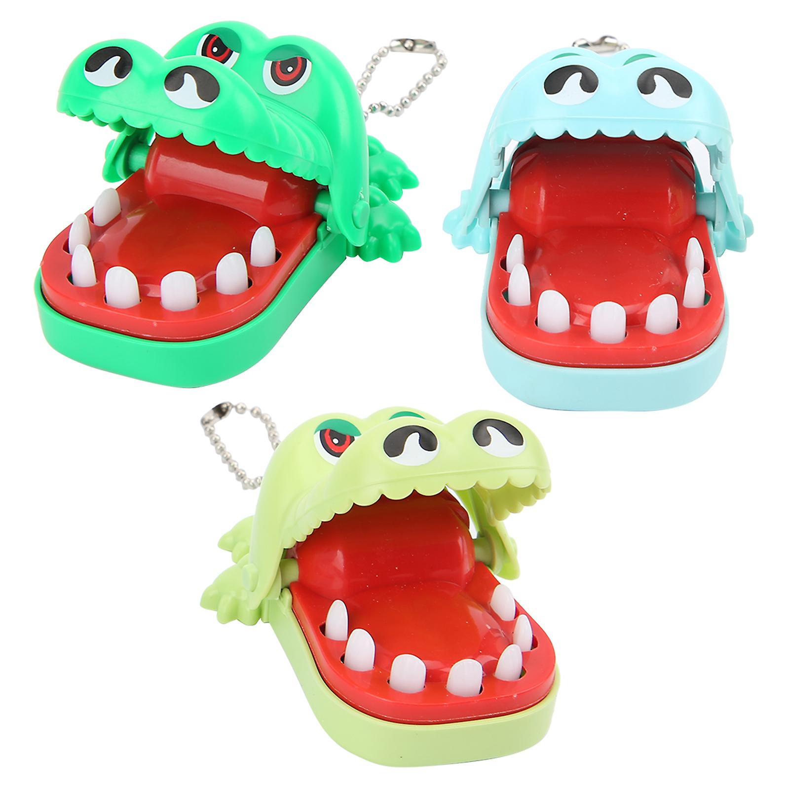 3pcs Children Cartoon Animal Teeth Toys Game Cute Biting Finger Toy Key Chain Setbiting Finger Teeth Toy