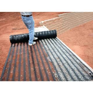 TENSAR 48 in. x 75 ft. Uniaxial Black High-Density Polyethylene GeoGrid Retaining Wall Reinforcement EL8-475