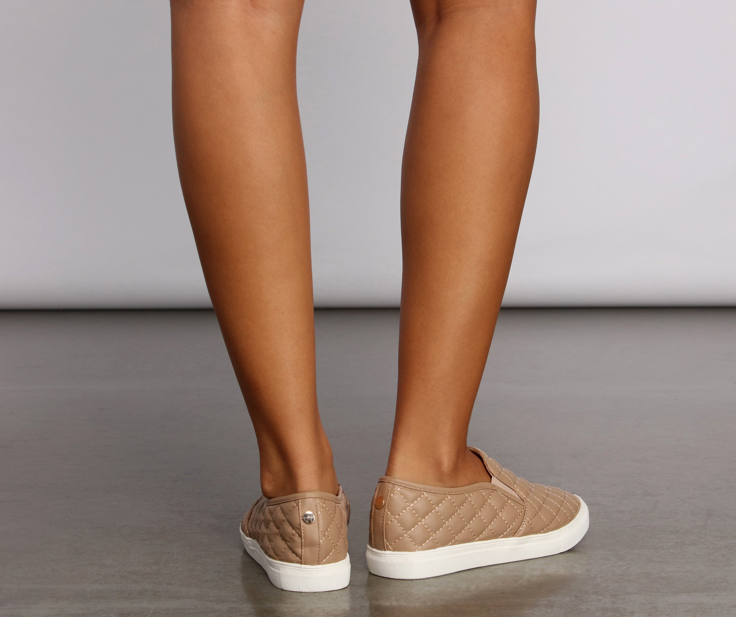 Casual Chic Quilted Faux Leather Sneakers