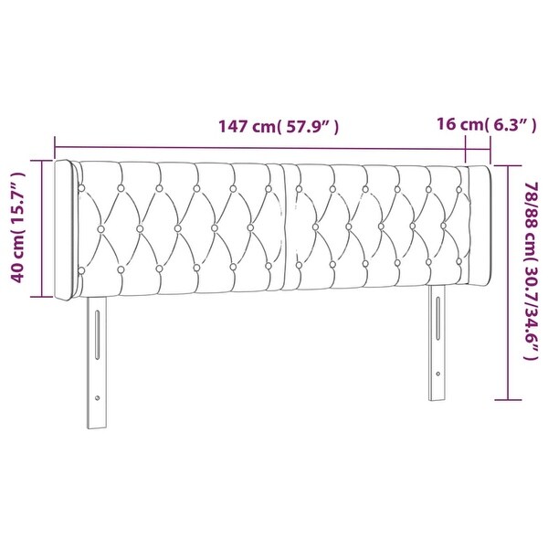 vidaXL LED Headboard Dark Gray/Light Gray Fabric - - 37455511