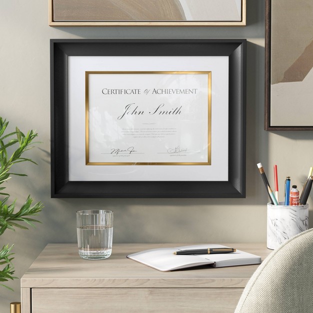 Matted To 8 5 quot x11 quot Certificate Frame Black