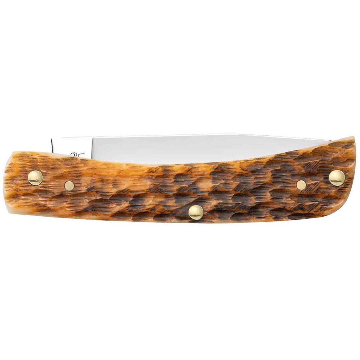 Case Peach Seed Jig Amber Bone Folding Knives