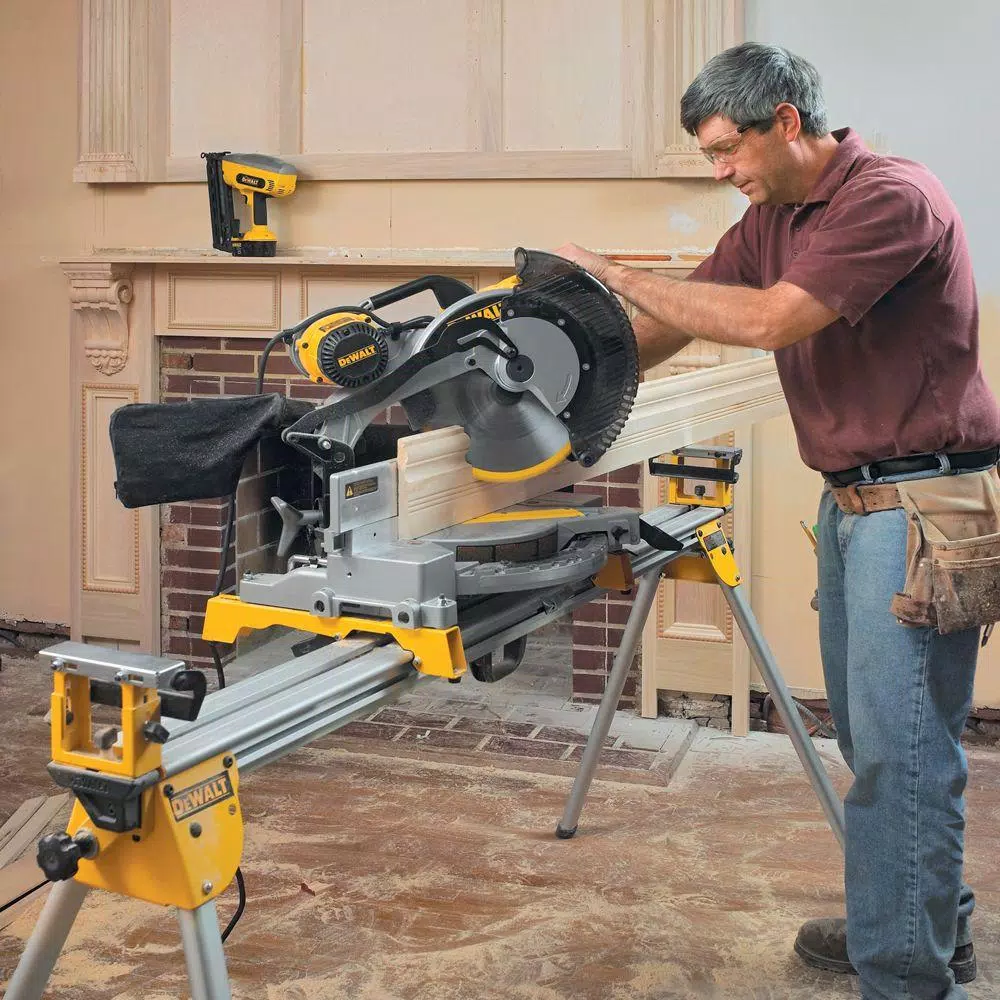 DEWALT 15 Amp 12 in. Double Bevel Compound Miter Saw with 24 in. Tote with Organizer and#8211; XDC Depot