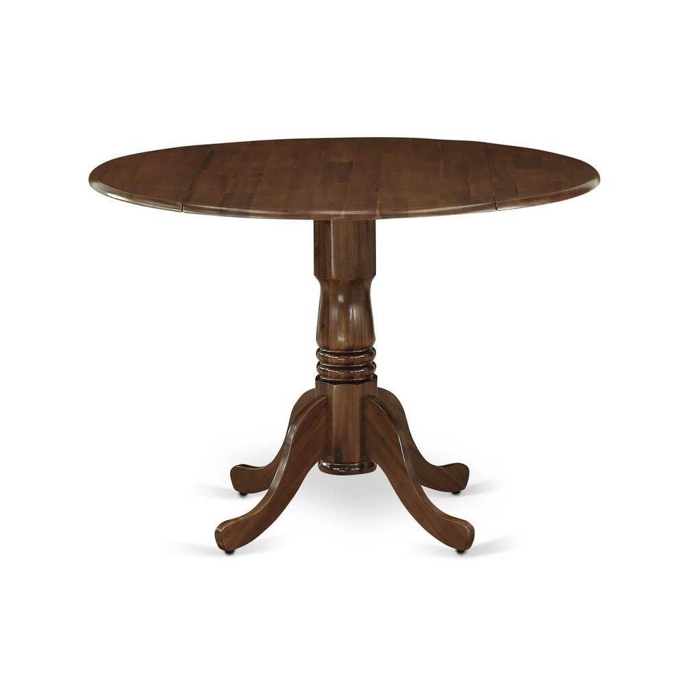 Kitchen Dining Table  Round Wooden Table Top with Dropleaf   Pedestal Base