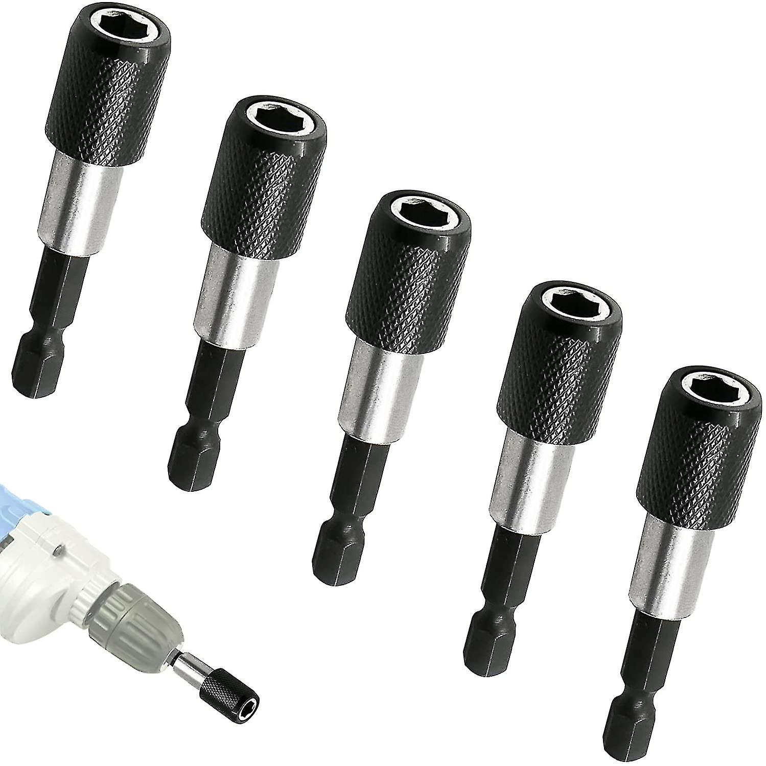 Magnetic Bit Holder 5 Pieces， Impact Screwdriver Bit Holder 1/4 Inch 60 Mm， For Drywall And Plasterboard Screws