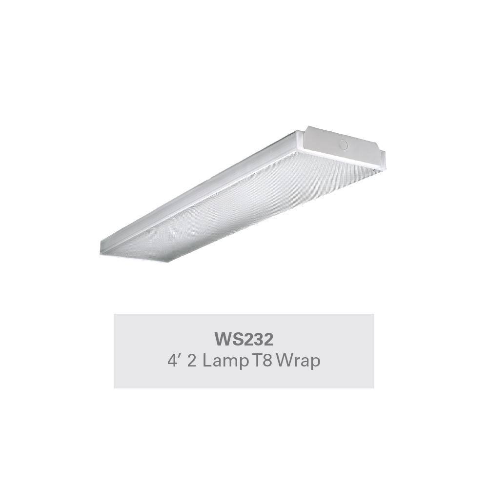 Metalux 2-Light 4 ft. White Wraparound Light WS232