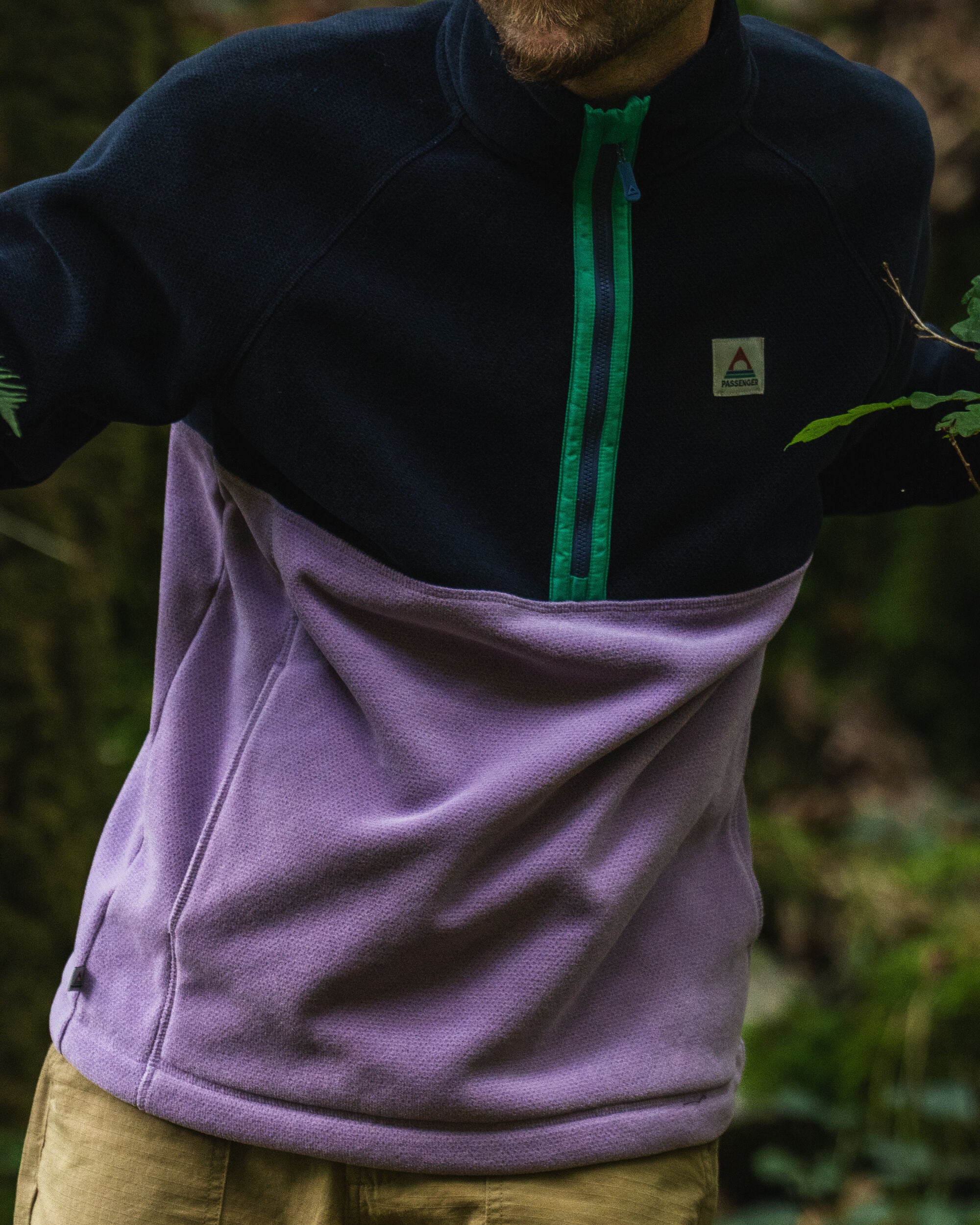 Highland Recycled Polartec® Fleece - Lilac/ Deep Navy