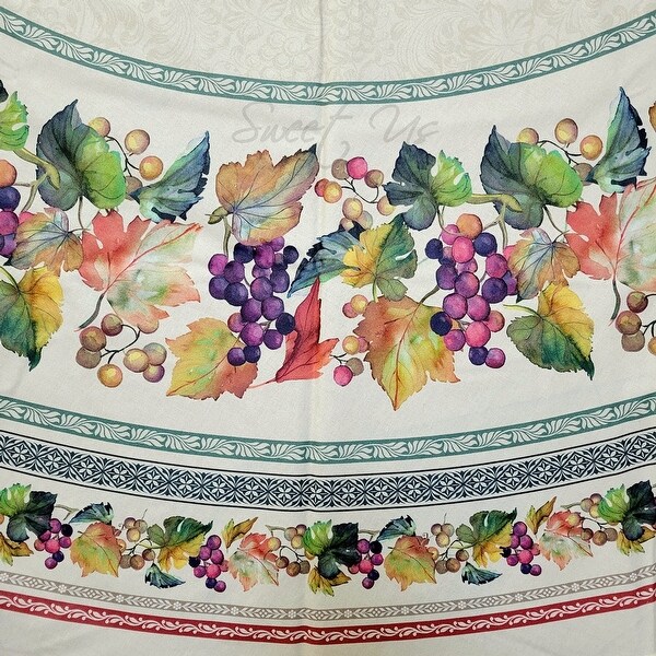 Wipeable Spill Resistant French Acrylic Coated Floral Tablecloth