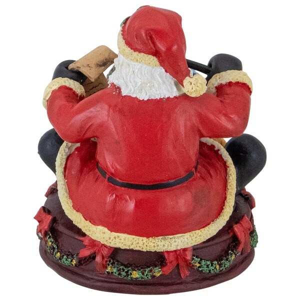 Musical Santa Claus Checking His List with a World Globe Christmas Figure