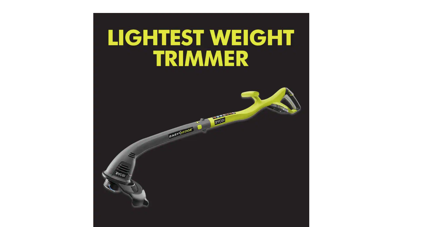 RYOBI P2030 ONE+ 18V 10 in. Cordless Battery String Trimmer and Edger with 1.5 Ah Battery and Charger