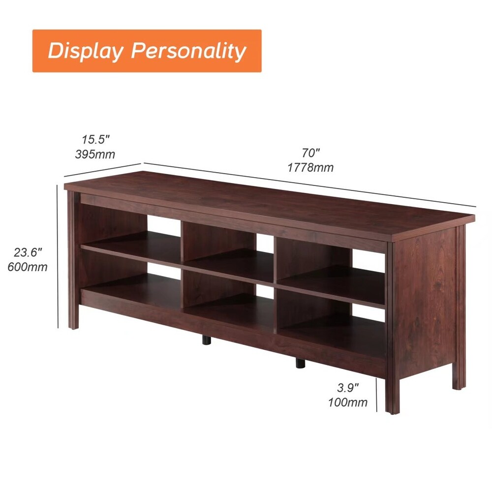 TV Stand for 75 Inch TV Console Table  Wood Entertainment Center