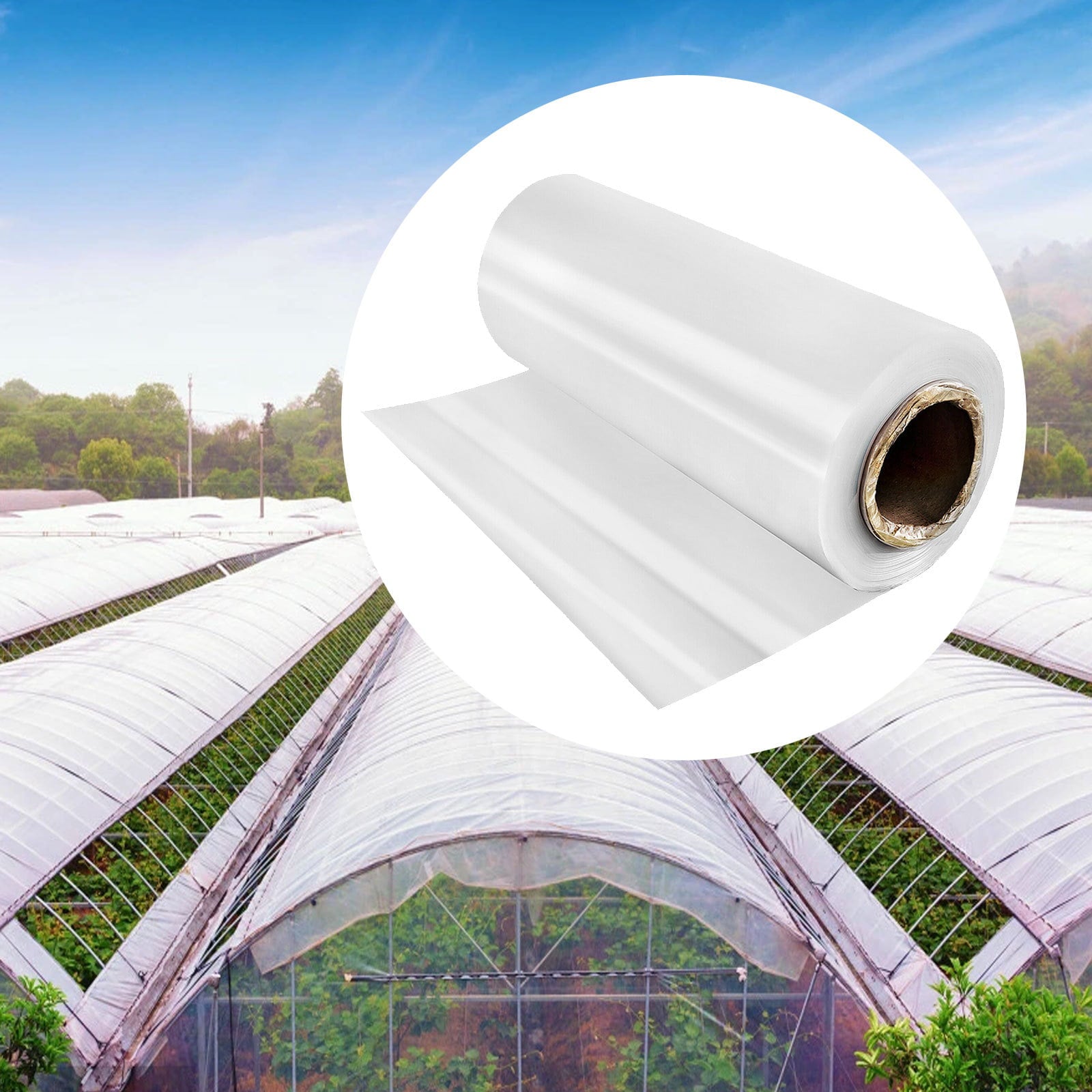 VEVOR Greenhouse Film 12 x 28 ft, Greenhouse Polyethylene Film 6 Mil Thickness, Greenhouse Plastic Greenhouse Clear Plastic Film UV Resistant, Polyethylene Film Keep Warming, Superior Strength