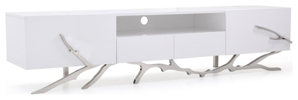 Modrest Legend 79 quotWide Modern White TV Stand   Contemporary   Entertainment Centers And Tv Stands   by Vig Furniture Inc.  Houzz