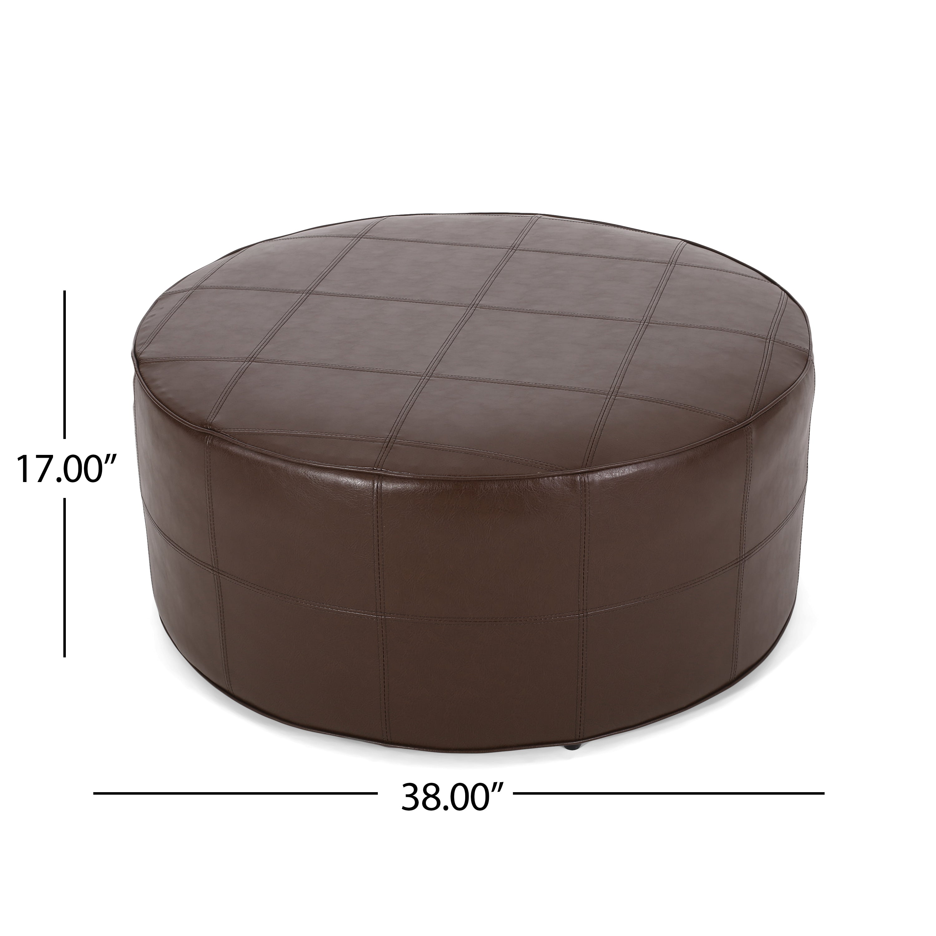 Dored Faux Leather Upholstered Ottoman