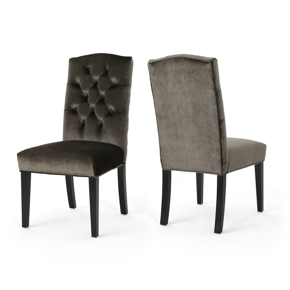 Nickolai Crown Top Velvet Dining Chair (Set of 2) by Christopher Knight Home