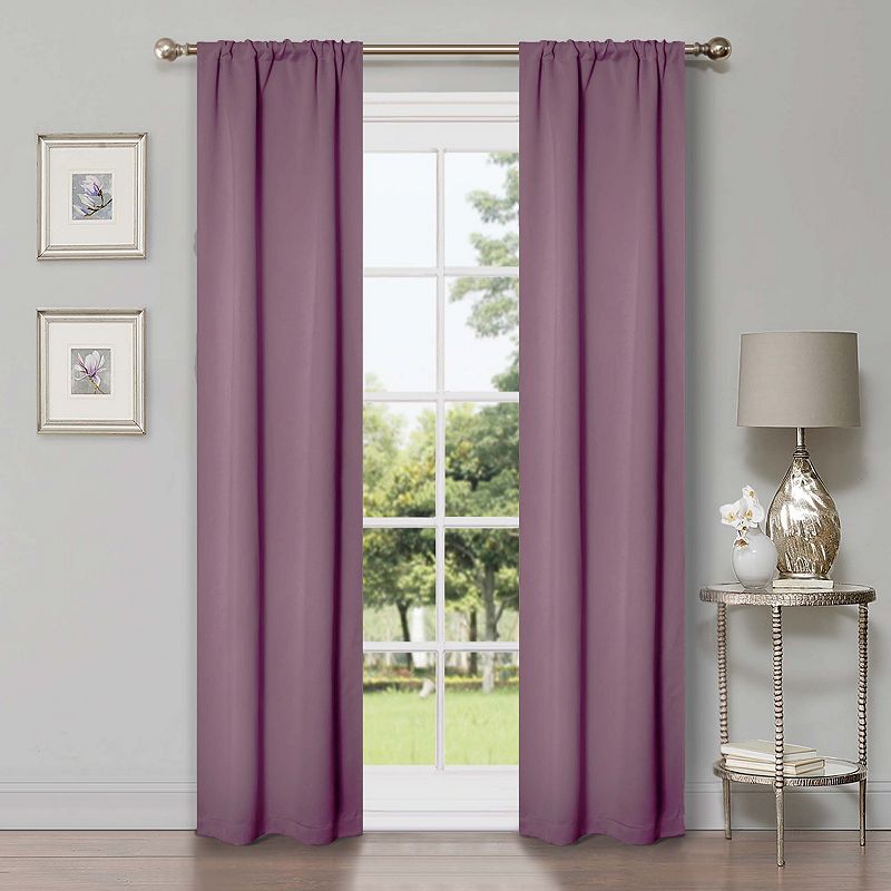 Superior Solid Insulated Thermal Blackout Rod Pocket Curtain Set