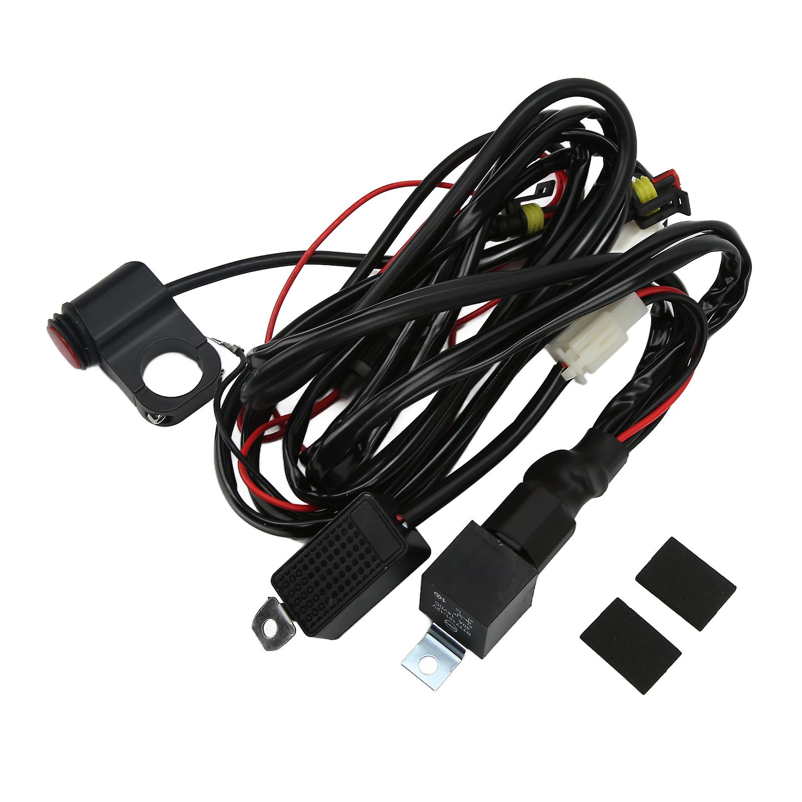 13ft Led Light Switch Wiring Harness 14awg 1to2 With Relay 40a Fuse For Motorcycle Suv Atv Utv