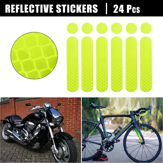 Unique Bargains Universal Bicycle Motorcycle Vehicles Racing Helmets Reflective Safety Stickers 24 Pcs