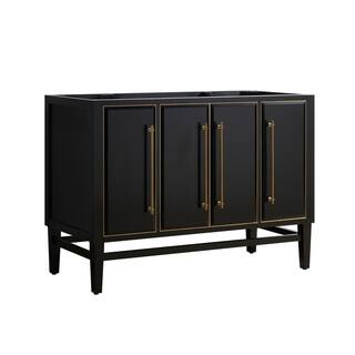 Avanity Mason 48 in. Bath Vanity Cabinet Only in Black with Gold Trim MASON-V48-BKG