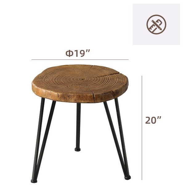 VENTOPYR MGO Faux Wood Outdoor Round Side Coffee Table