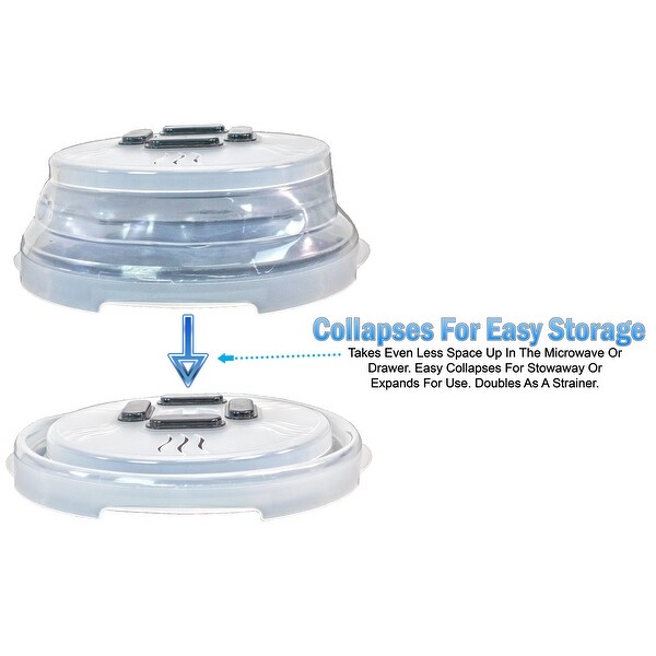 2pc Microwave Collapsible Hover Anti Splattering Magnetic Food Cover - Microwave Splatter Lid with Steam Vents