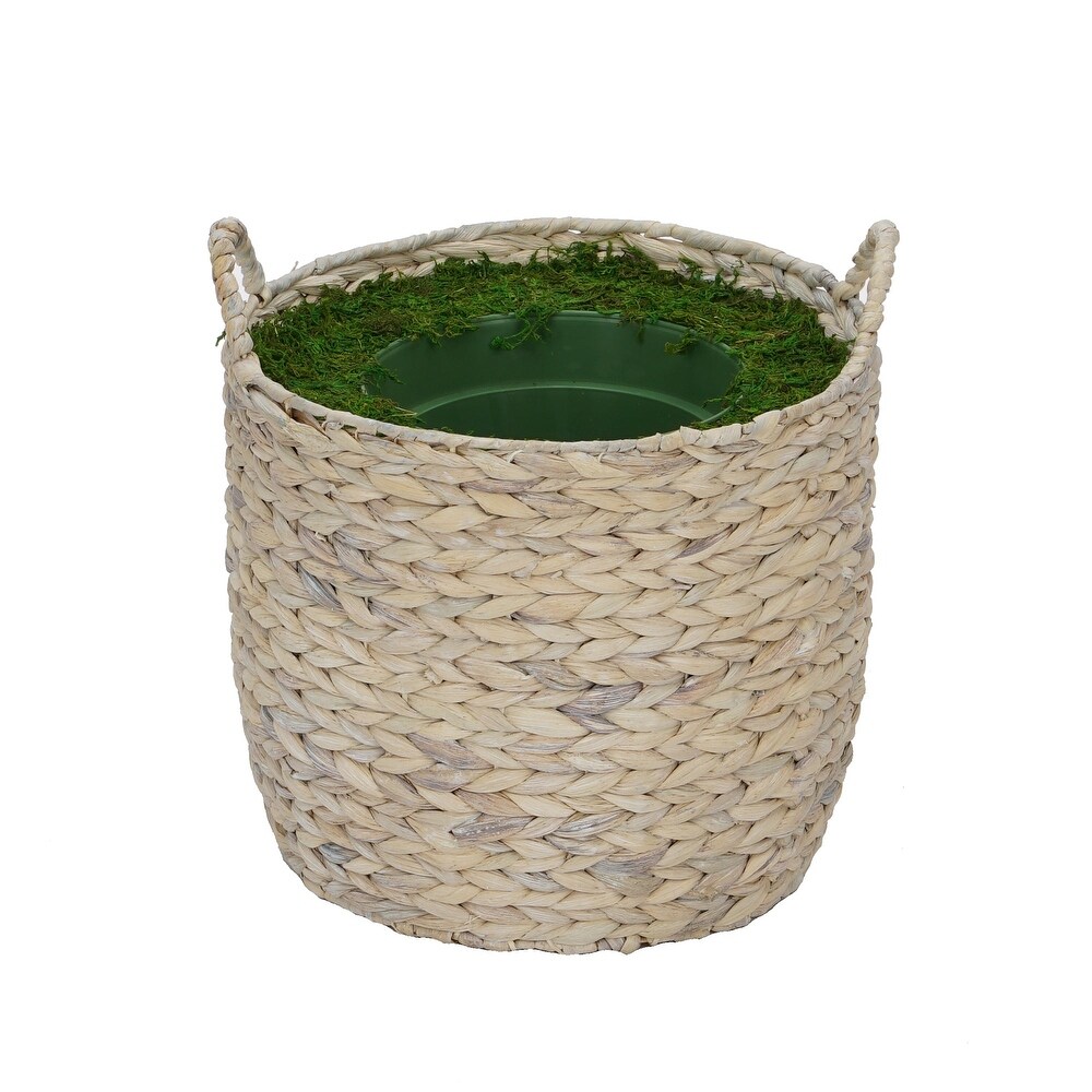 Large Round Water Hyacinth Basket Planter Pot in a Pot