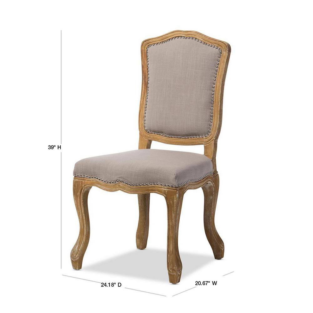 Baxton Studio Chateauneuf Beige Fabric Upholstered Dining Chair 28862-6674-HD