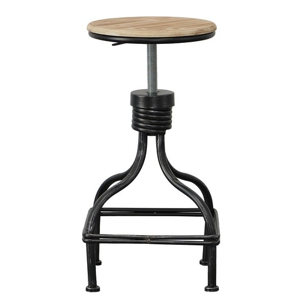 Vintage Metal Frame Swivel Counter Bar Stool with Round Seat