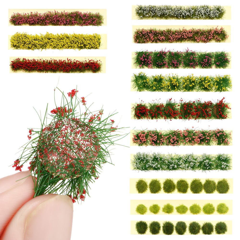 Durable Sand Table DIY Static Scenery Model Grass Tufts Flower Cluster Miniature Garden Decor Landscape Wargame 3