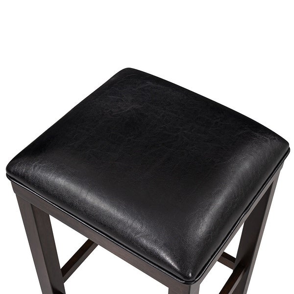 4-Piece Counter Height Table Set with Socket and Leather Padded Stools