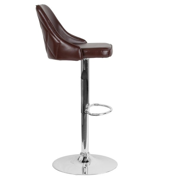 Modern Height-adjustable Chrome Barstool - 18