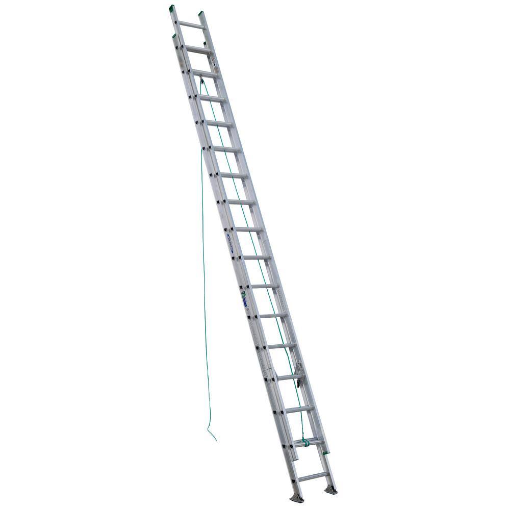 Werner 32 ft. Aluminum D-Rung Extension Ladder with 225 lb. Load Capacity Type II Duty Rating D1232-2