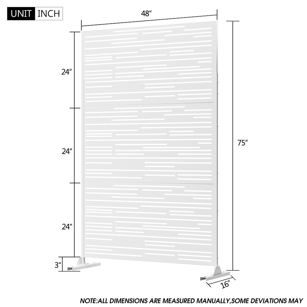 Metal Privacy Screen Wall Decoration Free Standing 6.3 ft. H X 4 ft. W