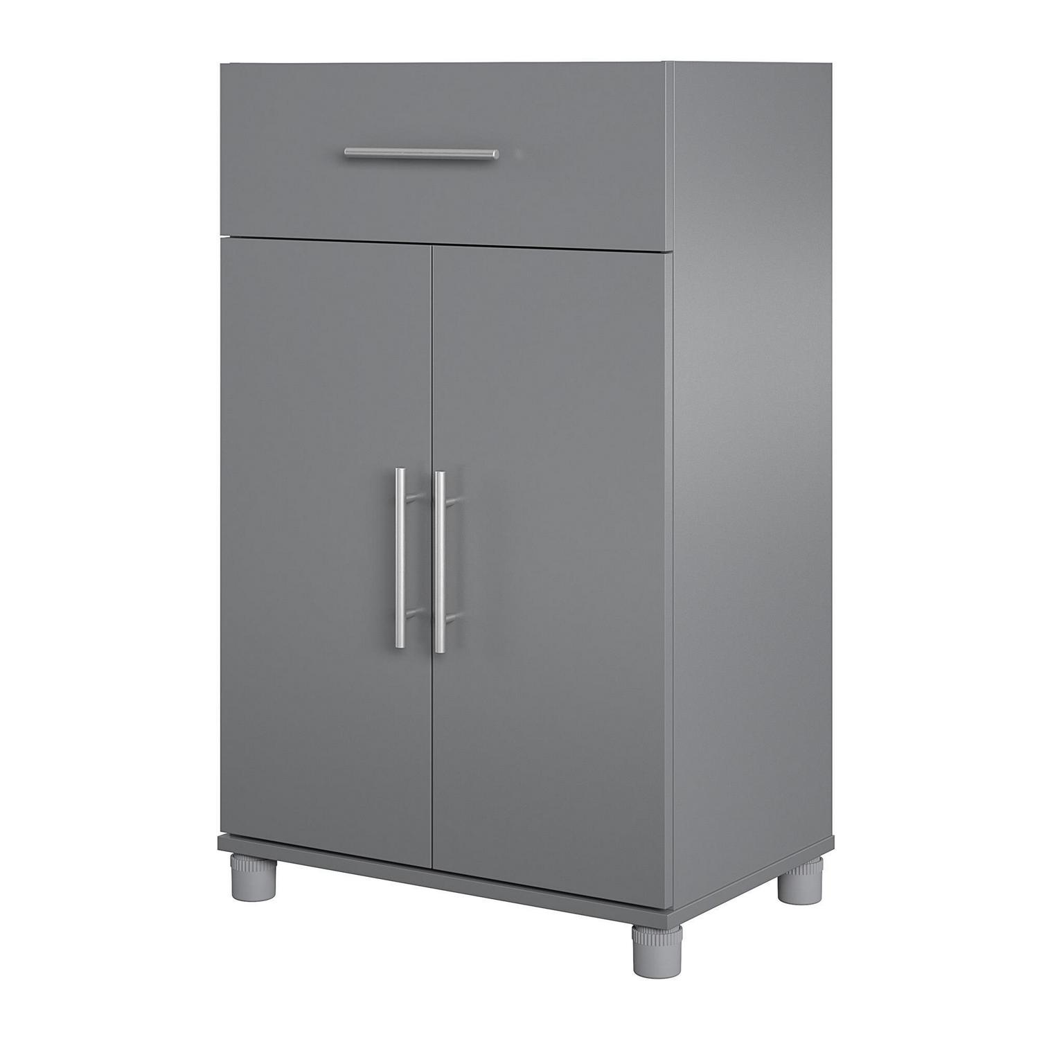 Systembuild Evolution Westford 2 Door/1 Drawer Garage Storage Cabinet， Graphite Gray