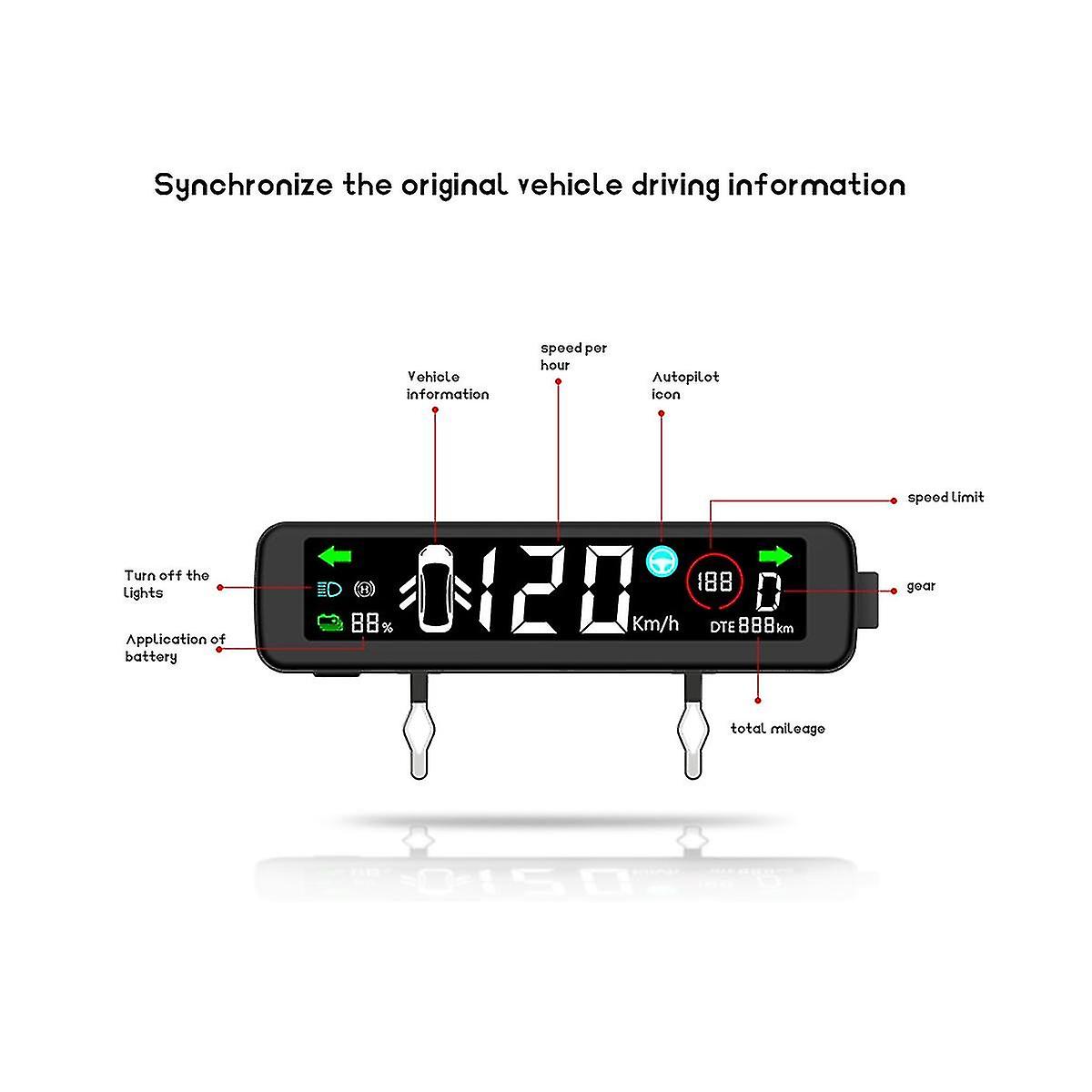 Car Hud Air Code Meter Dashboard Digital Smart Gauge For Model Y Car Accessories