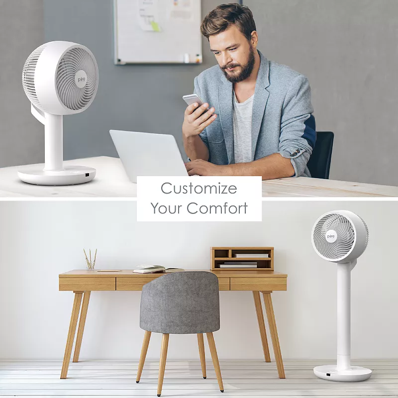 Pure Enrichment 2-in-1 Circulating Floor and Desk Fan