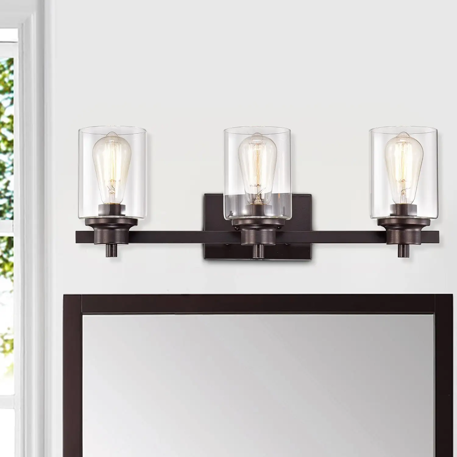 Contemporary Bathroom Vanity Light 3-Light Dimmable with Clear Glass - 8*23*8