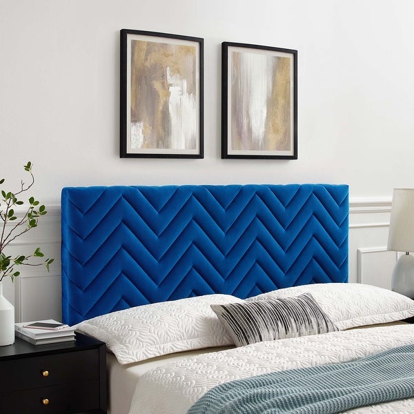 Mercy Chevron Tufted Performance Velvet Twin Headboard - - 37076240