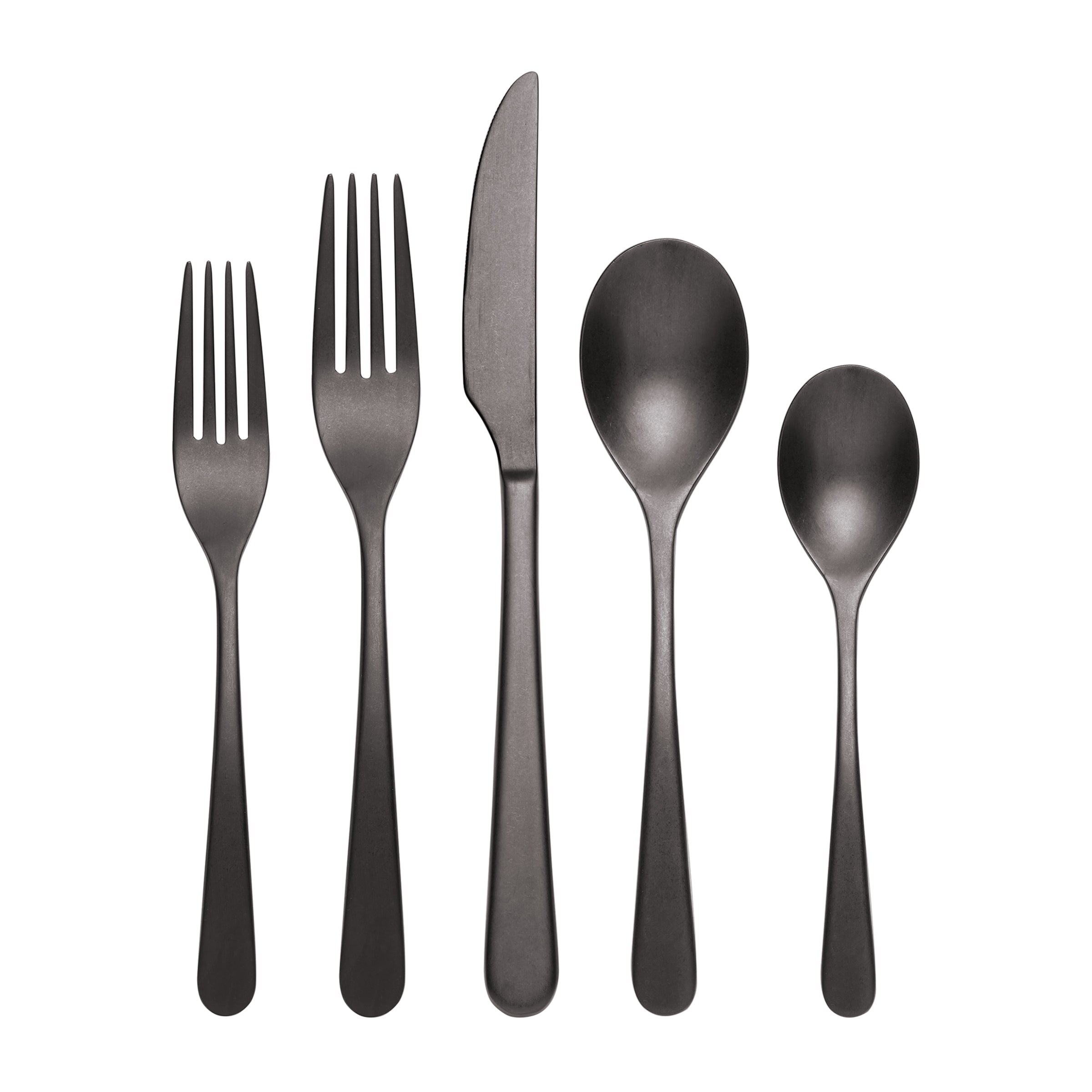 Kenbrook Black 20 Piece Everyday Flatware Set