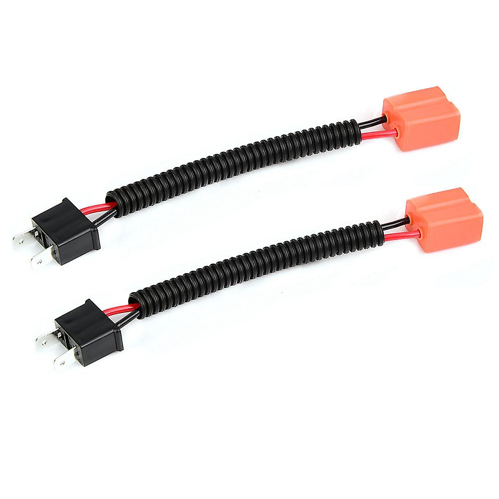 2pcs Ceramic Socket Plug Connector Wiring For H7 Light Harness Adapter Converter