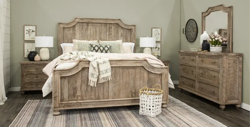 Aruba Natural 4 Piece Queen Bedroom Set