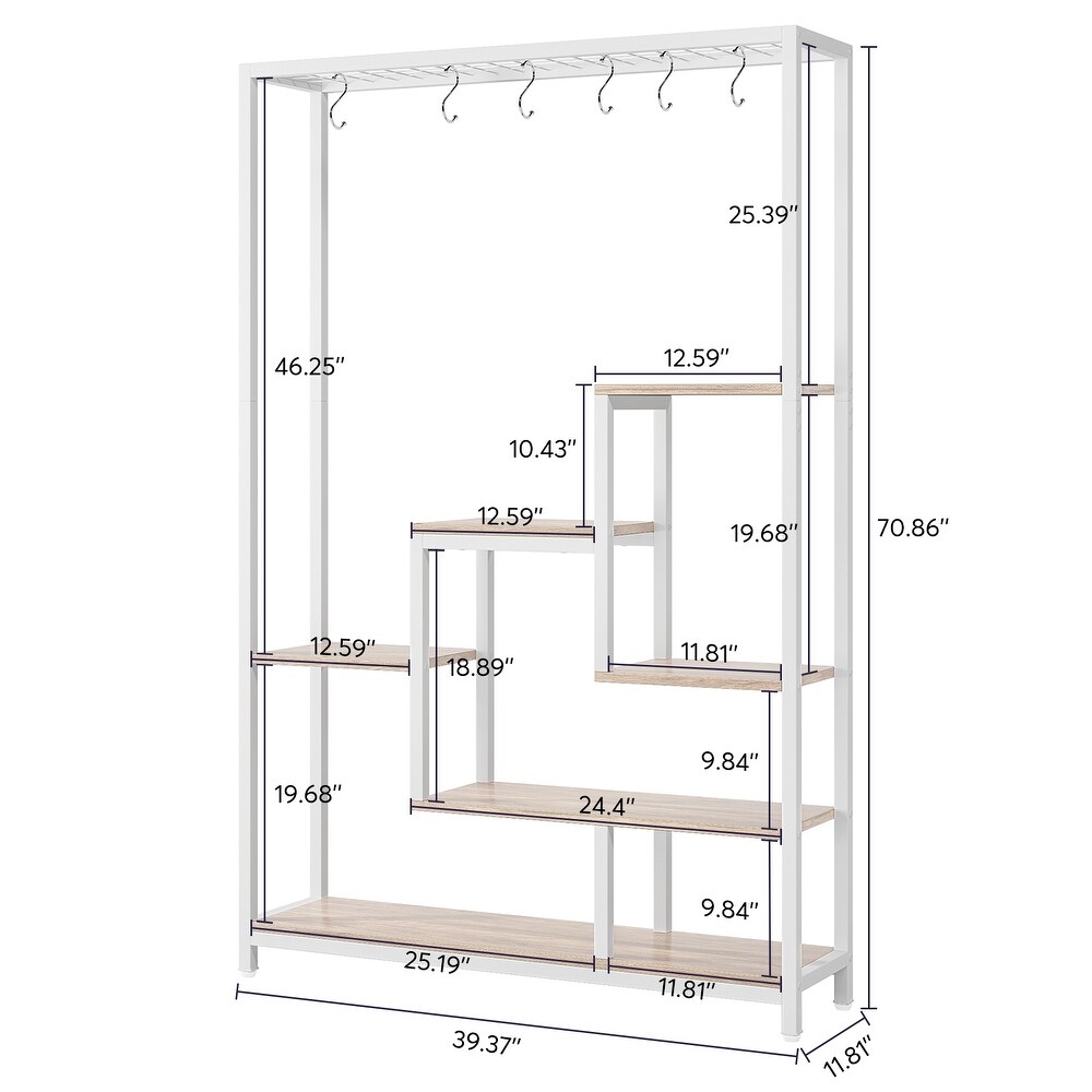 5 Tier Tall Indoor Plant Stand  Large Plant Shelf with 10PC S Hanging Hooks